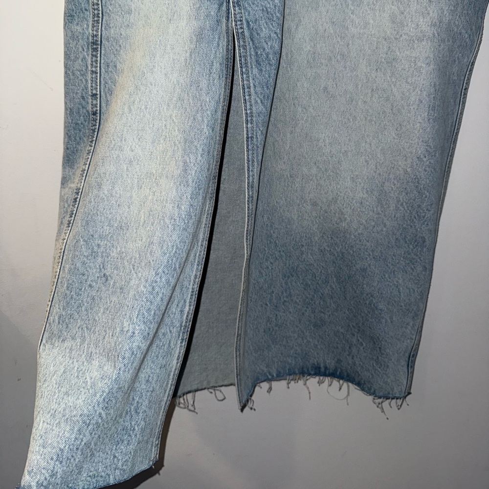 BRAND NEW - ZARA - Long Front Slit Denim Skirt - Size Small - Picture 6 of 11